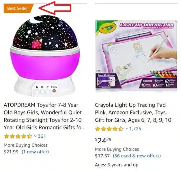 Amazon best seller badge