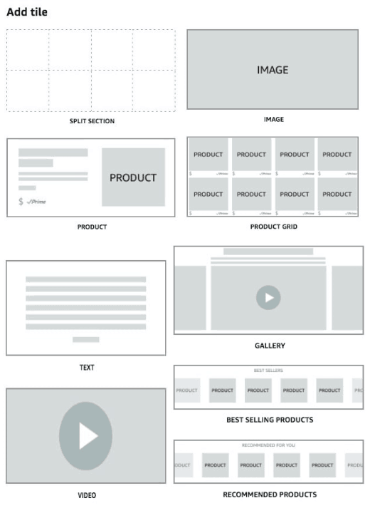 Amazon Storefront layout