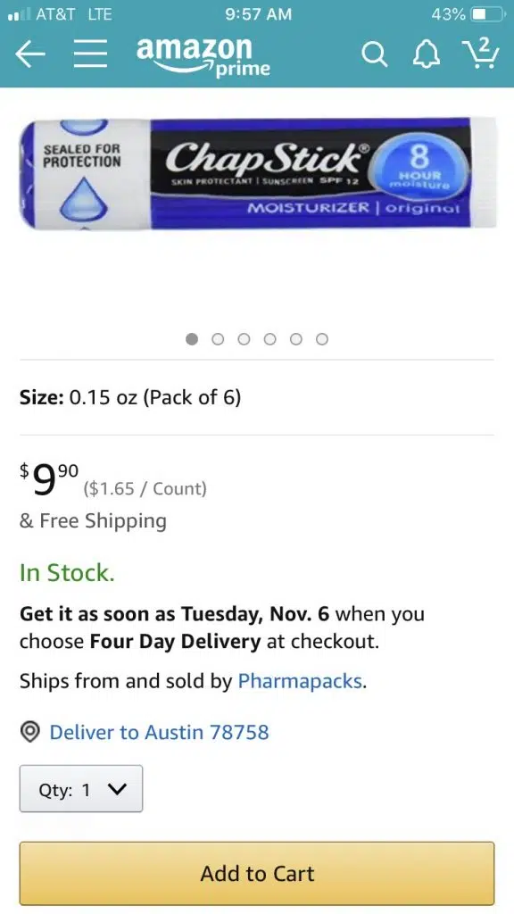 Amazon Buy Box Mobile