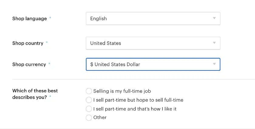 Etsy - Shop Preferences