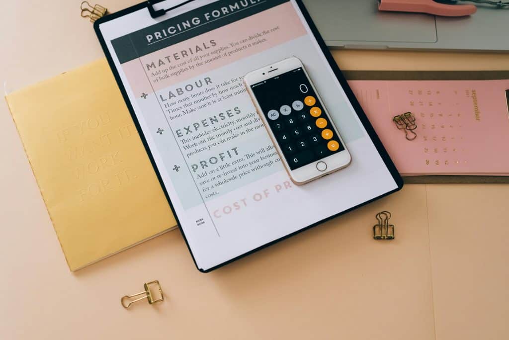 clipboard and calculator